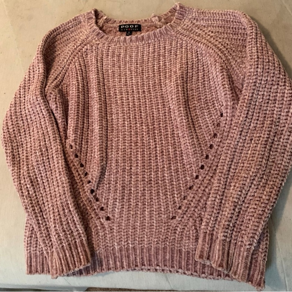POOF Knit Sweater / Pink Sweater
